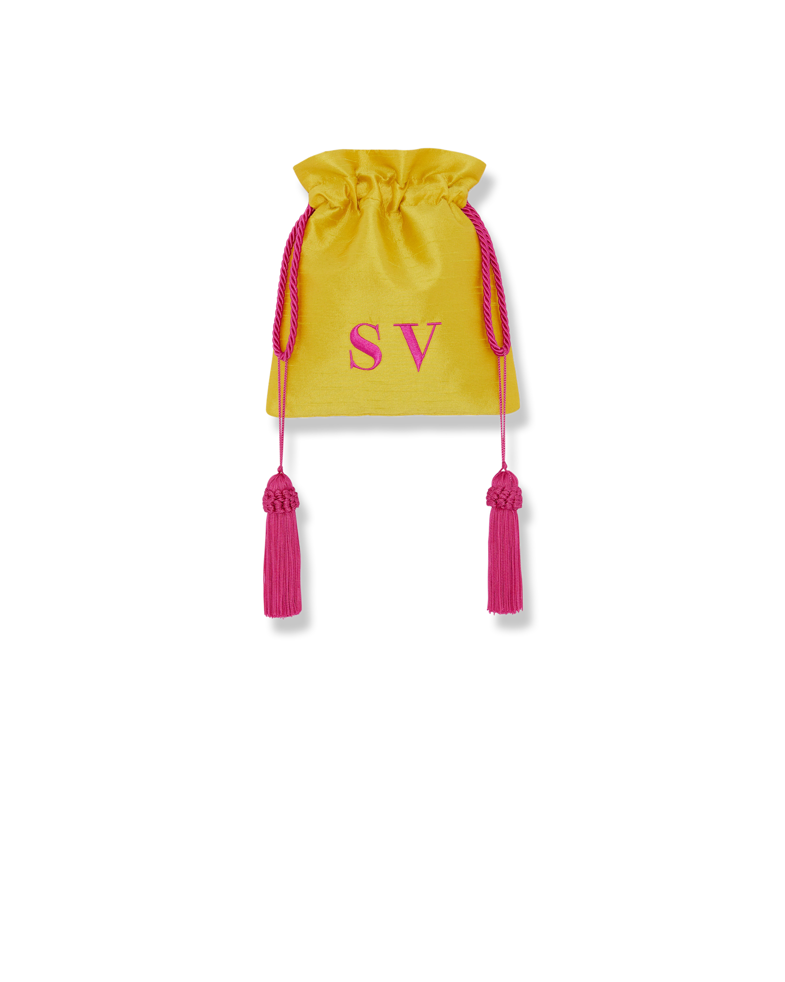 POWER POUCH - DUPION YELLOW / PINK