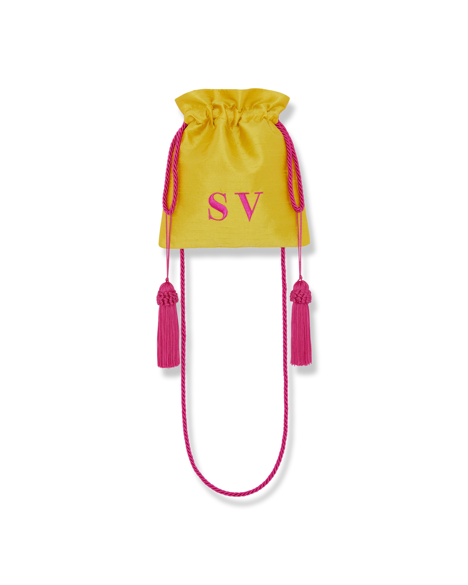 POWER POUCH - DUPION YELLOW / PINK