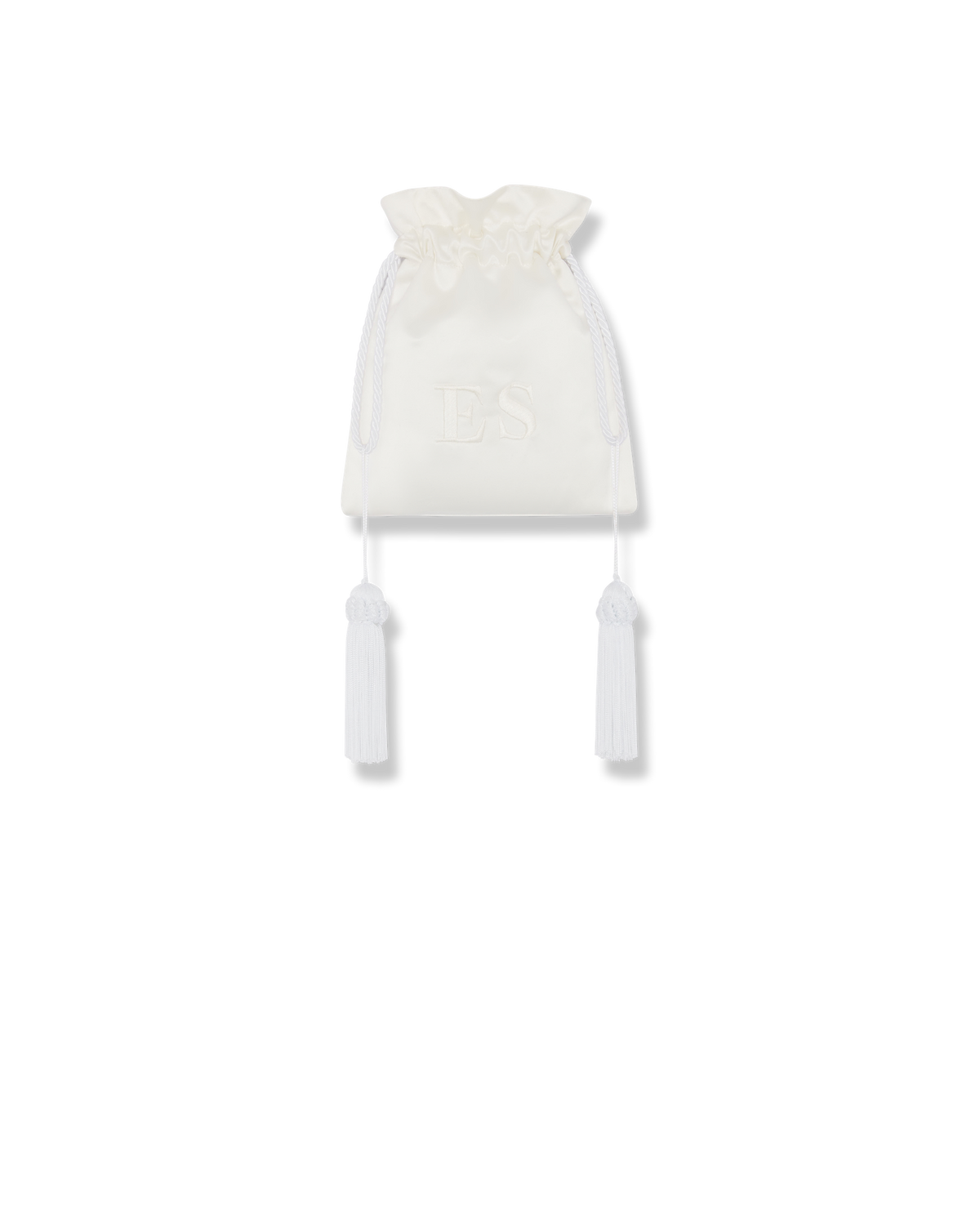 DUPION POWER POUCH - WHITE SATIN