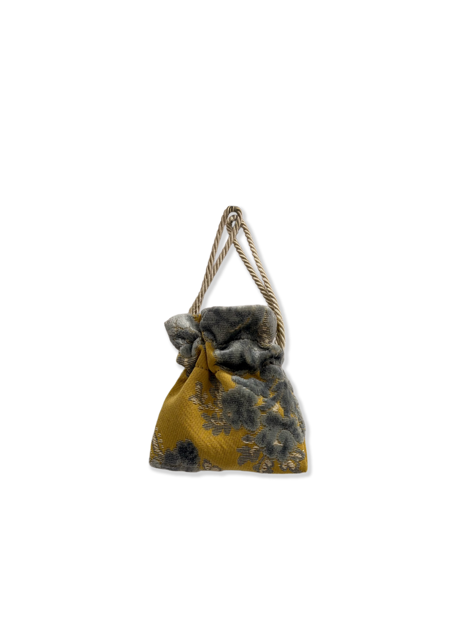 MINI JEWELLERY POUCH - VENETIAN BROCADE - Blooming Yellow and Blue