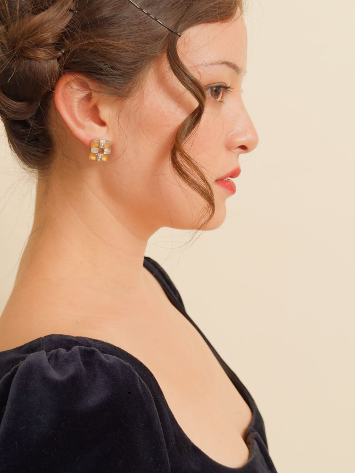 Oui Velvet Top - Midnight Blue