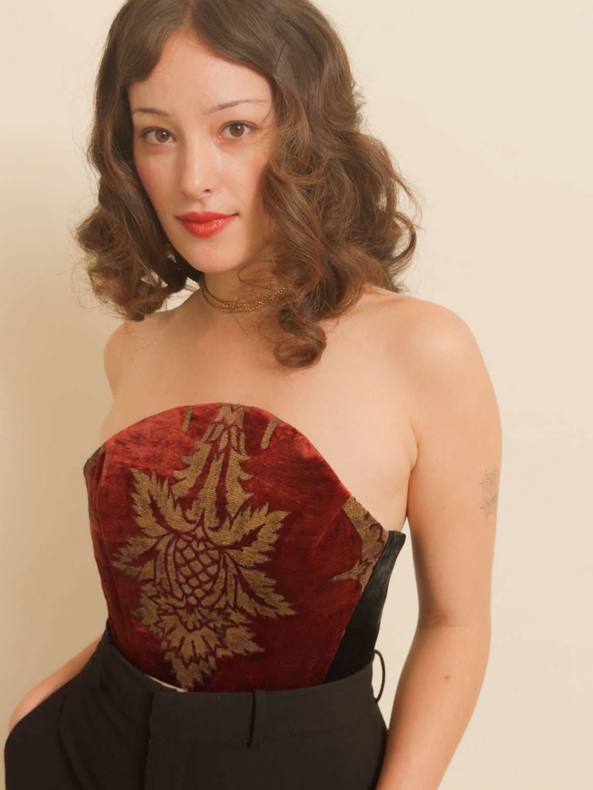 EXQUISITE Bustier - Fortuny Red and Gold