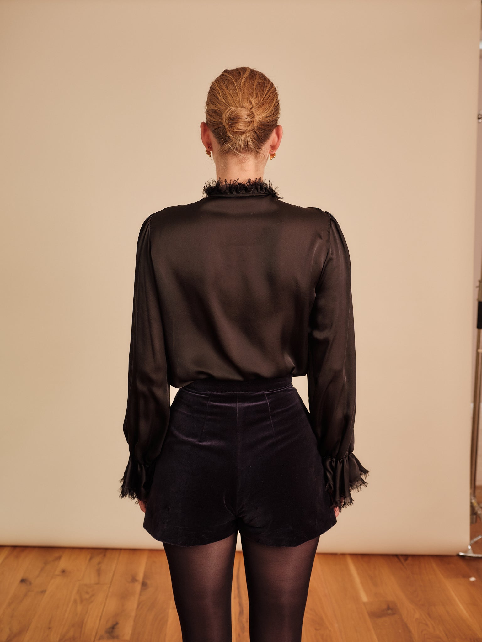 BLACK PEARL SILK BLOUSE