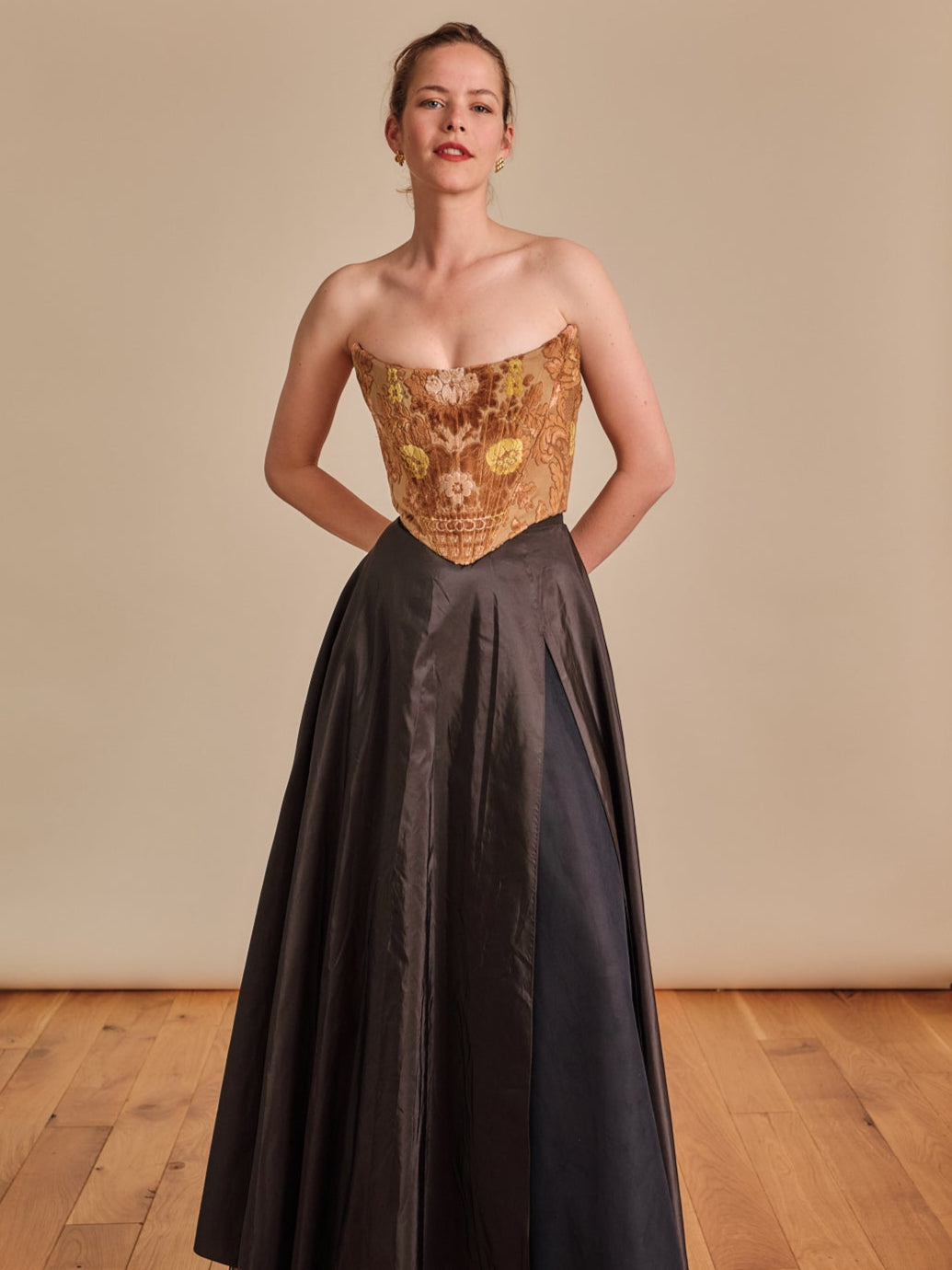 CORSET - VENETIAN BROCADE - BROWN