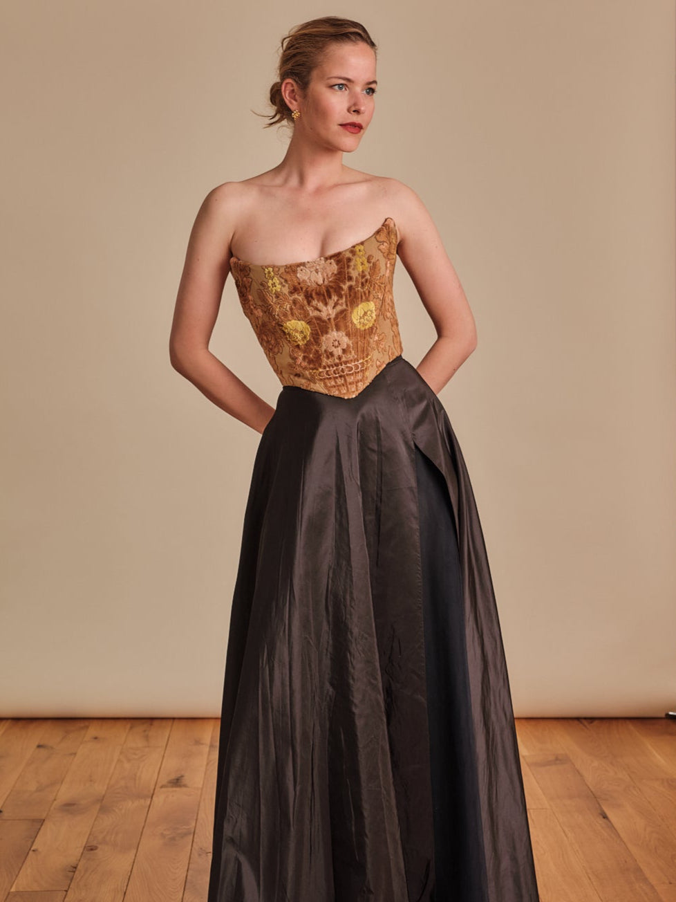 CORSET - VENETIAN BROCADE - BROWN