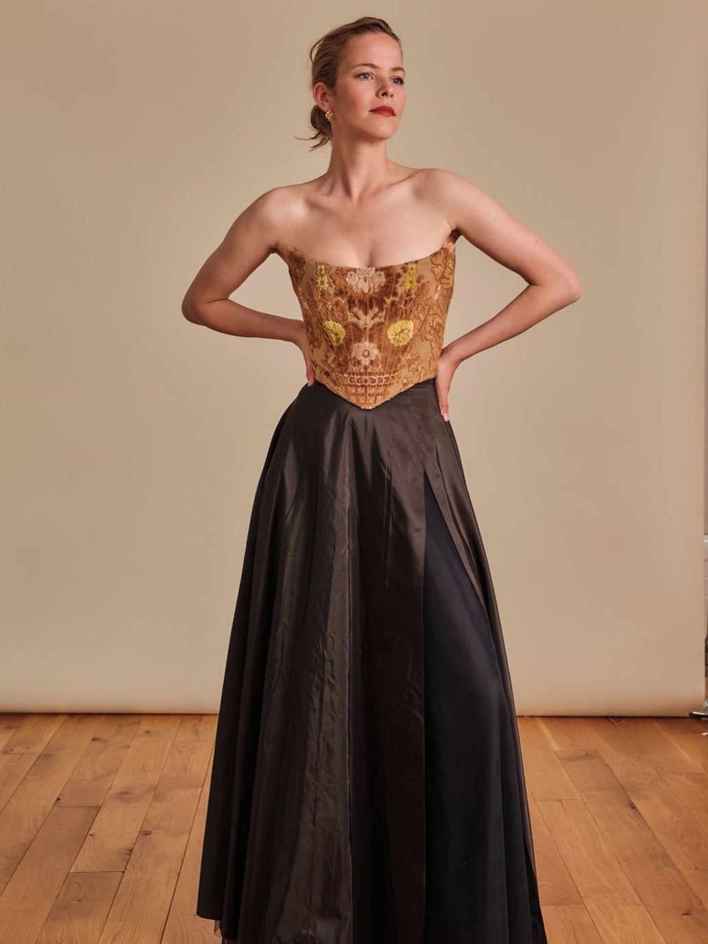 CORSET - VENETIAN BROCADE - BROWN