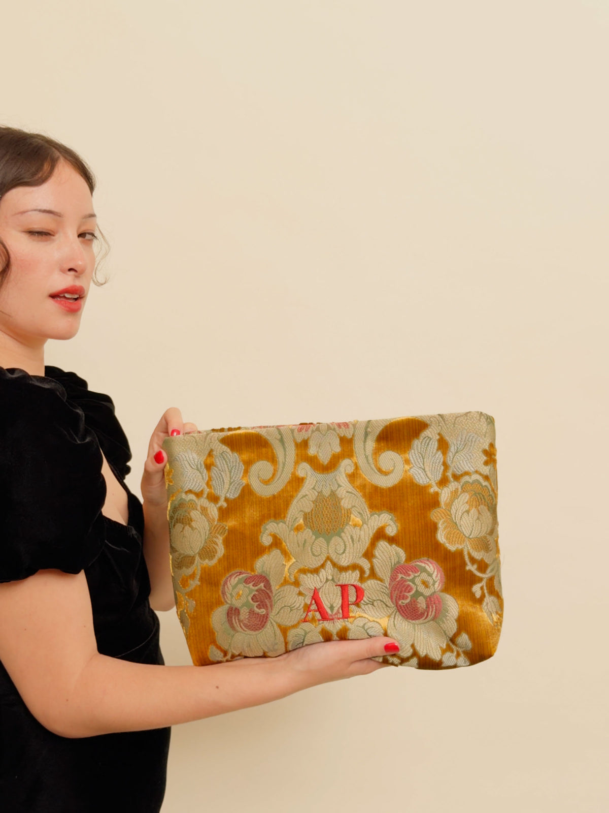 Venetian Brocade Clutch Bag - Gold