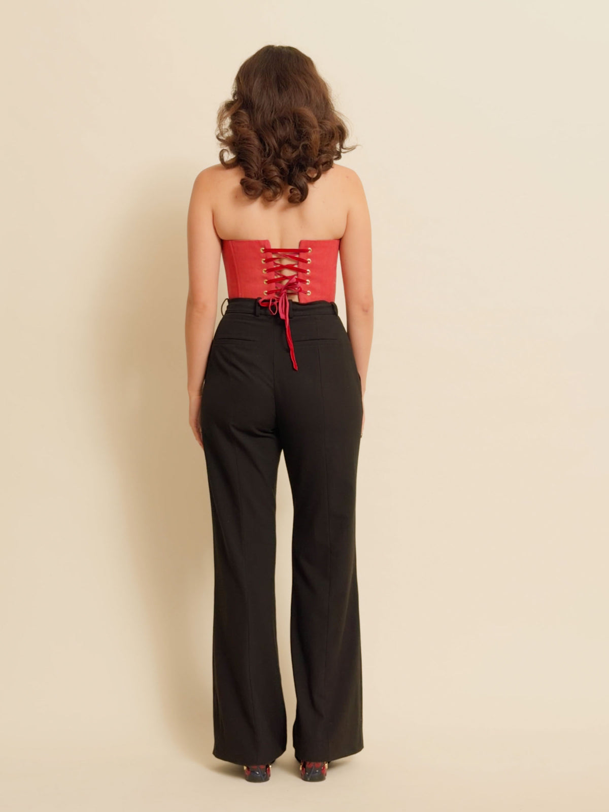 EXQUISITE CORSET - Donatus Red, Navy and Gold (Hand-painted)