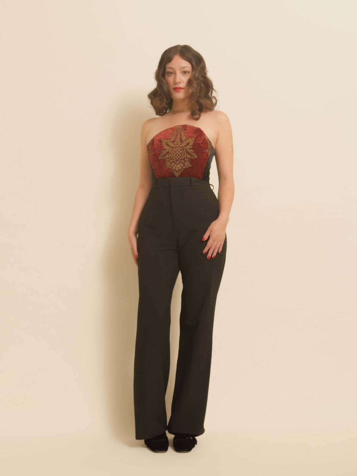 EXQUISITE Bustier - Fortuny Red and Gold