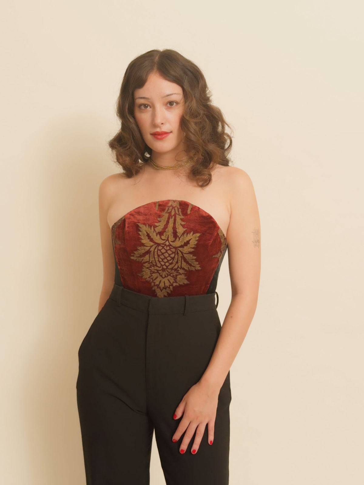 EXQUISITE Bustier - Fortuny Red and Gold