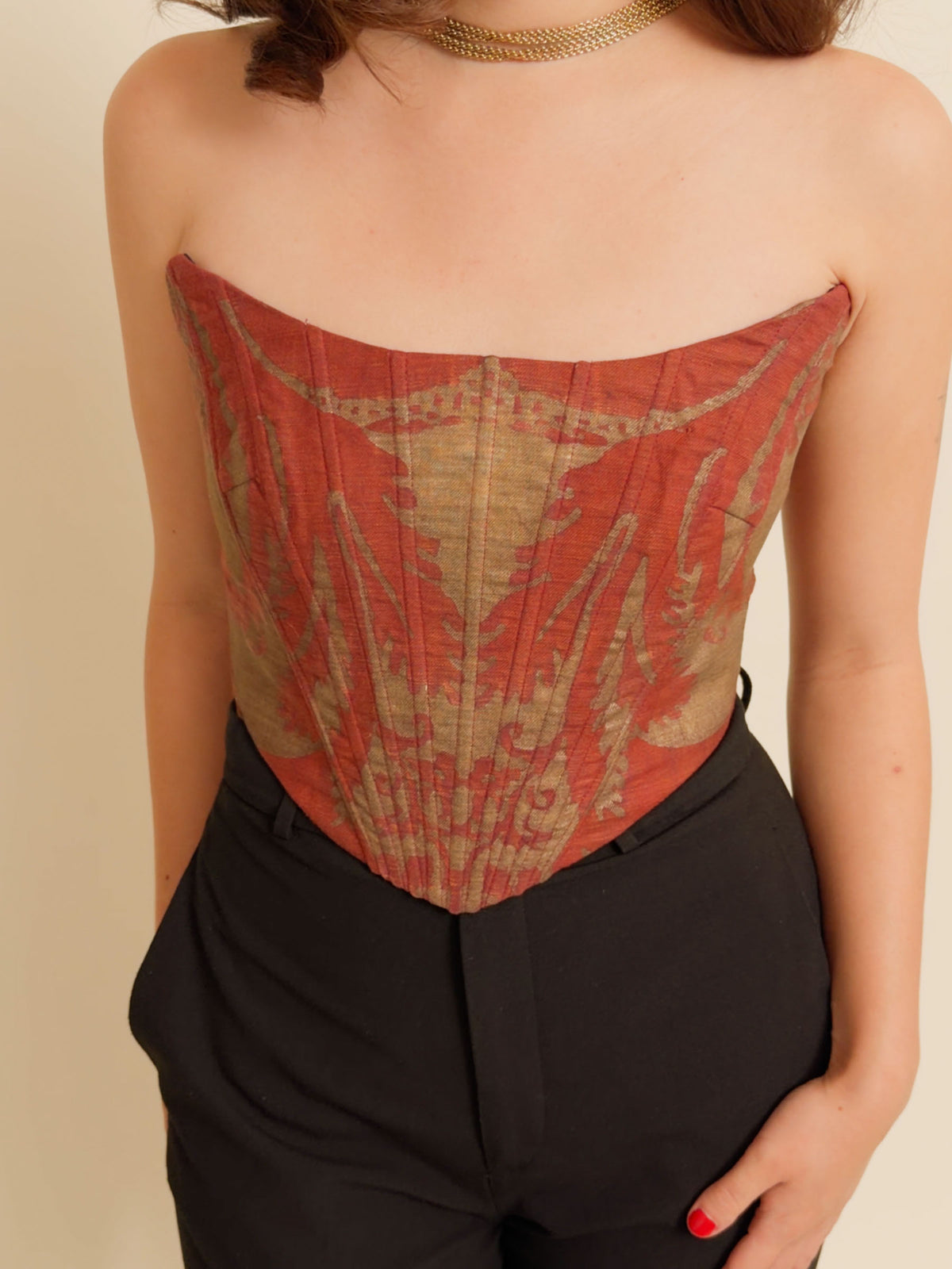 EXQUISITE CORSET - Fortuny Red and Gold