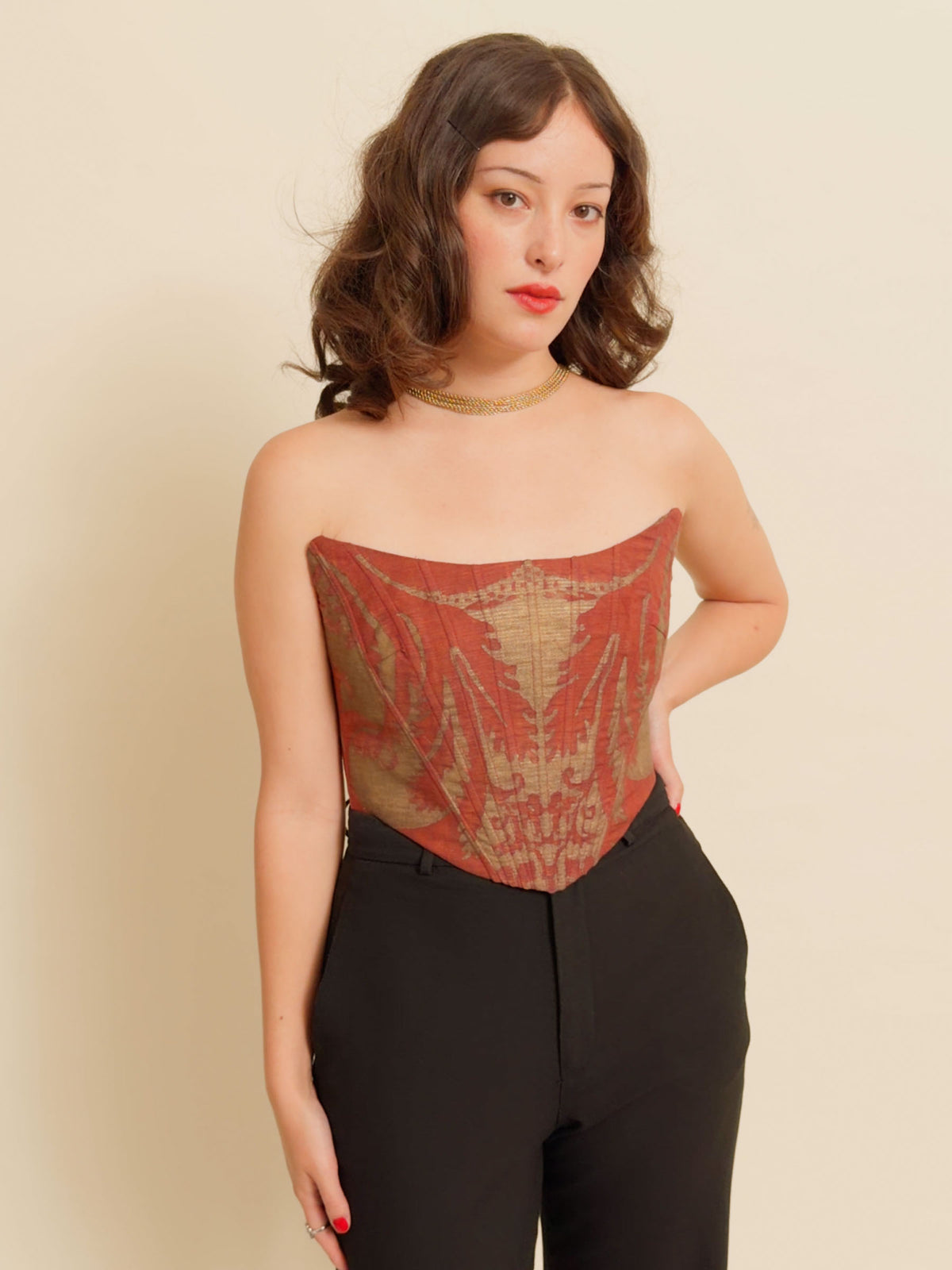 EXQUISITE CORSET - Fortuny Red and Gold