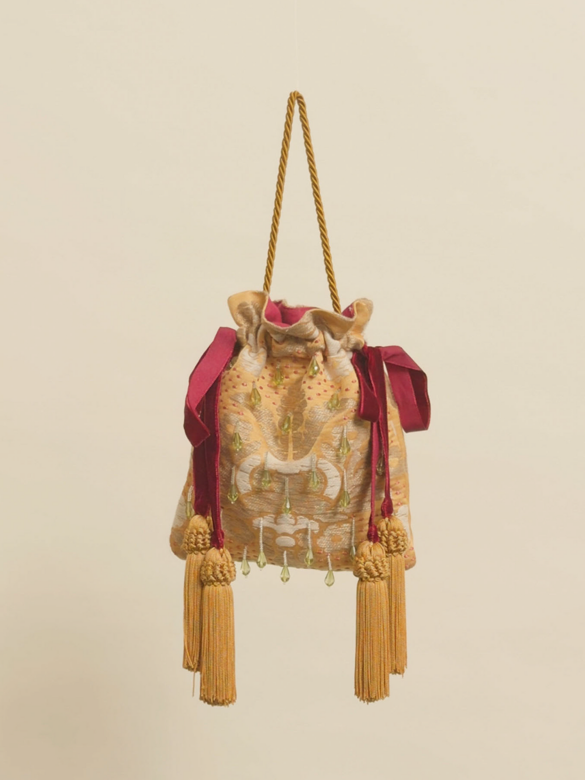 VENETIAN BROCADE POWER POUCH - Embellished Gold