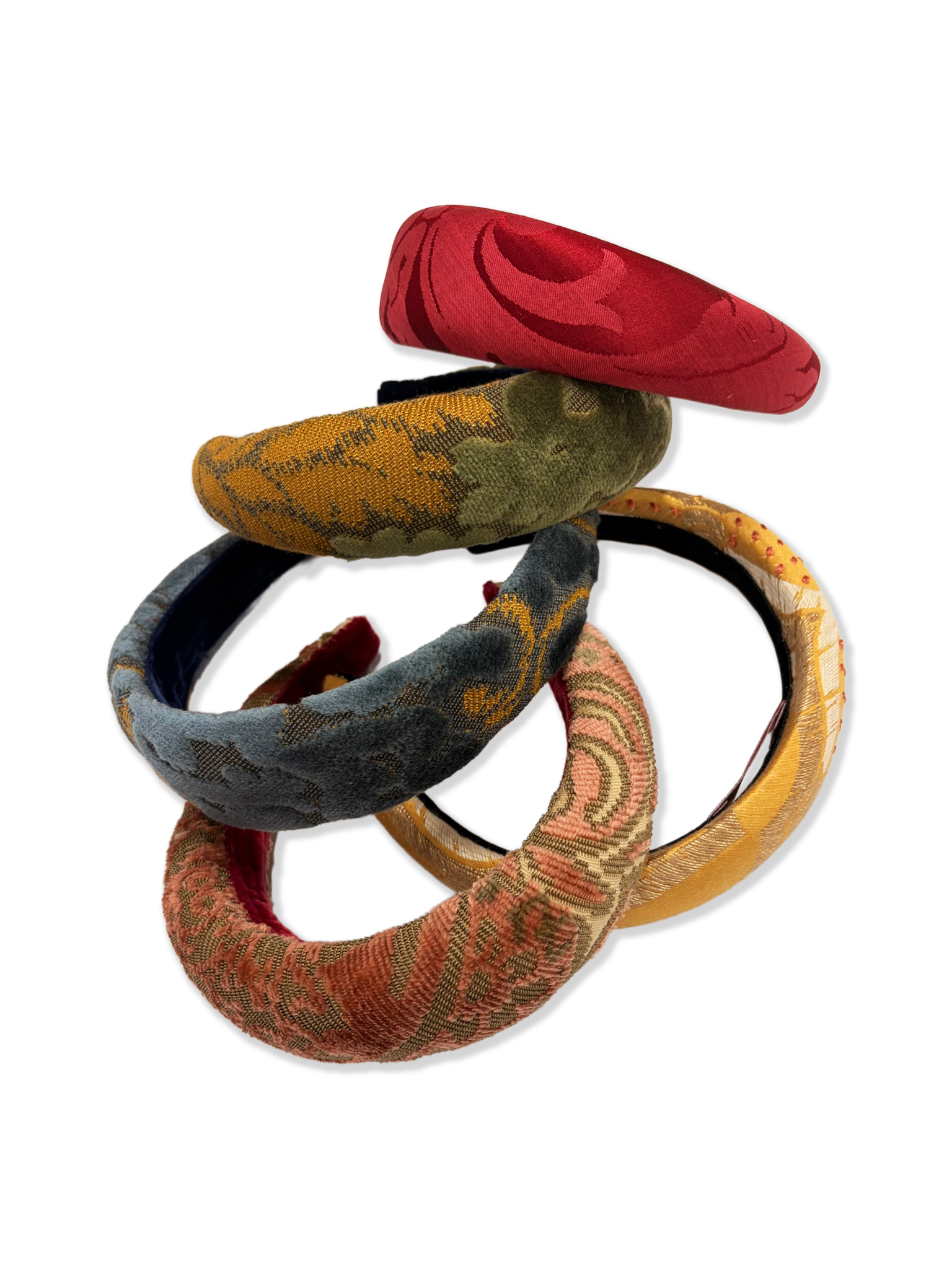 HEADBAND - Venetian Brocade - Red Silk