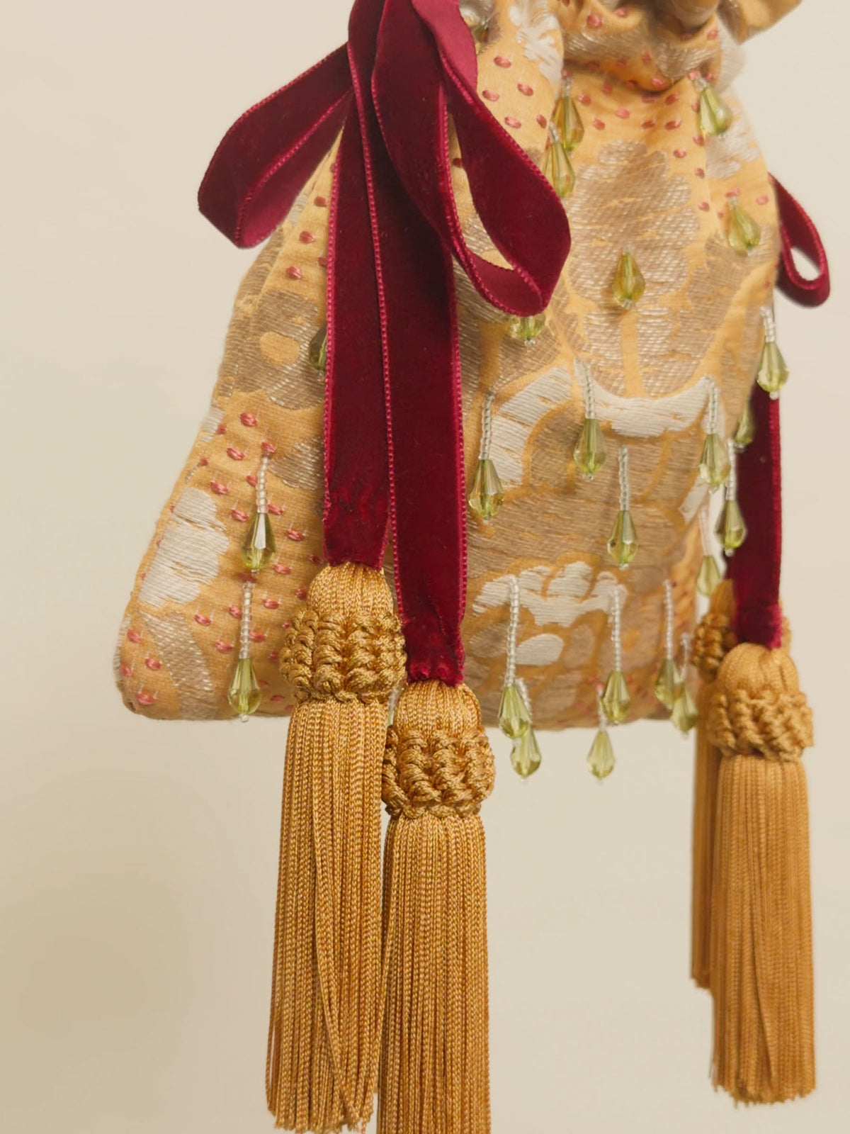 VENETIAN BROCADE POWER POUCH - Embellished Gold