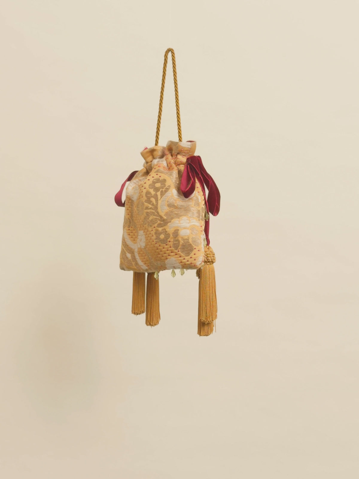 VENETIAN BROCADE POWER POUCH - Embellished Gold