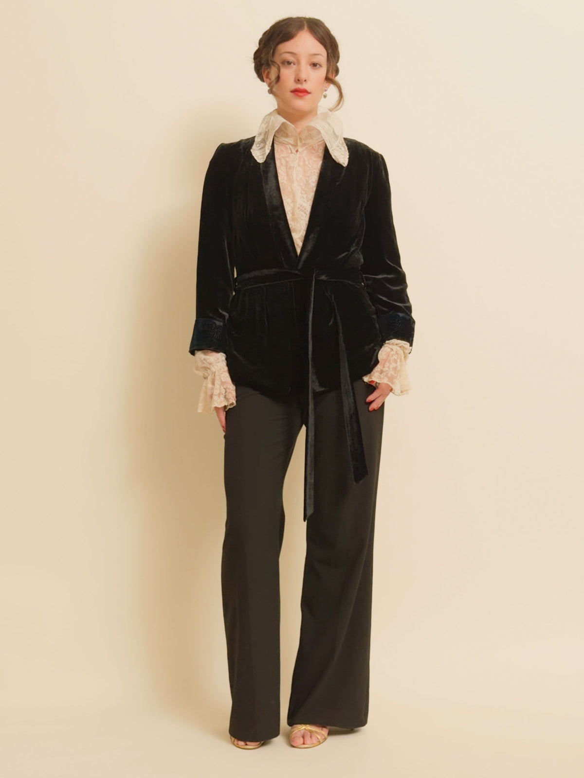 Arlesienne Cuff Silk Forever Jacket - Black